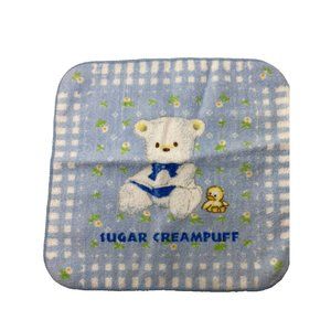 Cute Blue Baby " Sugar Creampuff" Teddy Bear and Small Duck Face Cloth Rag New